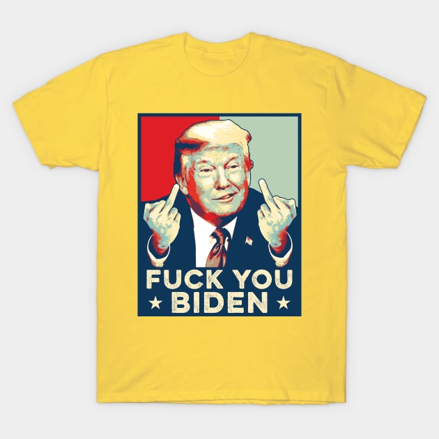 Anti Biden - Trump middle finger Biden T-Shirt by luikwiatkowska